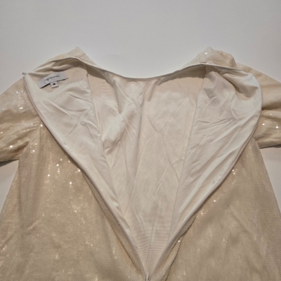 Rosetta Getty Sequin Short Sleeve Maxi Dress In Cream Size M - Picture 10 of 12